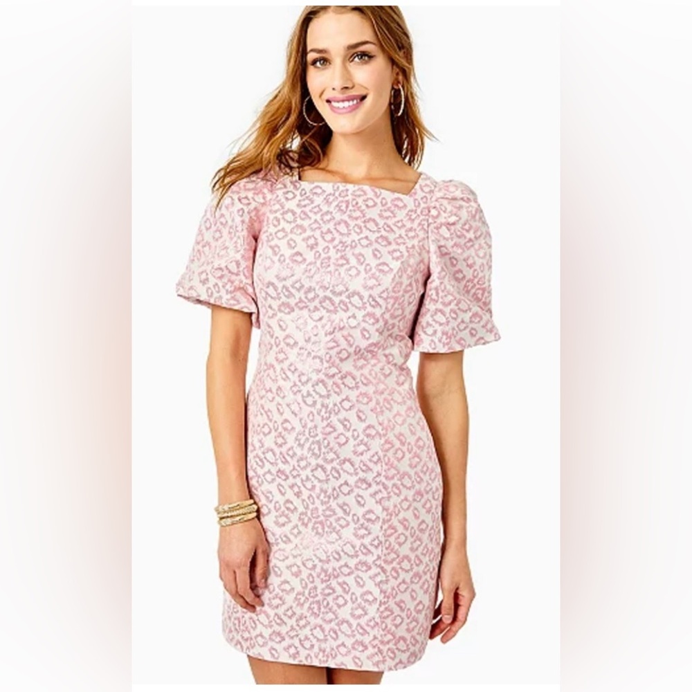 Lilly Pulitzer Taffia Dress in Calla Lilly Pink Animal Print NWT